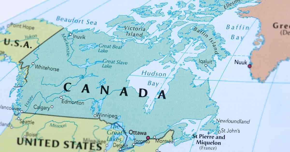 Ubicación de Canadá, mapa, ciudades y regiones